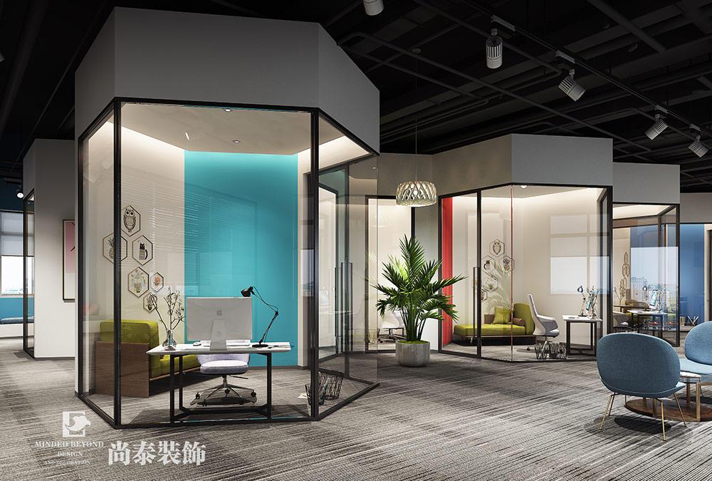 廣州天河奧體中心培訓(xùn)機構(gòu)辦公室設(shè)計效果圖 