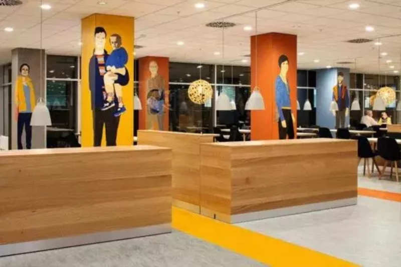 亞麻地板辦公室裝飾