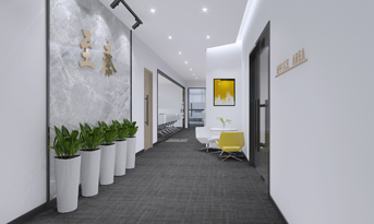 精密科技公司辦公空間裝修設(shè)計，黑白科技別具一格