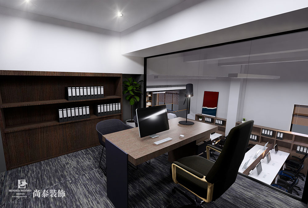 深圳寶安鼎新科技園檢測公司現(xiàn)代簡約辦公室裝修設(shè)計(jì)