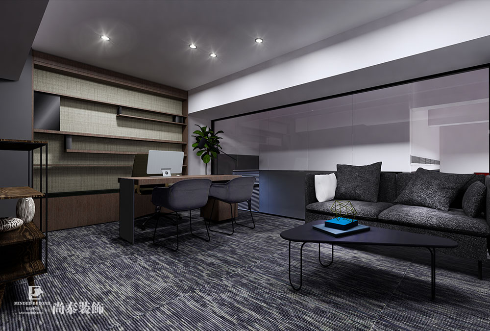 深圳寶安鼎新科技園檢測公司現(xiàn)代簡約辦公室裝修設(shè)計(jì)