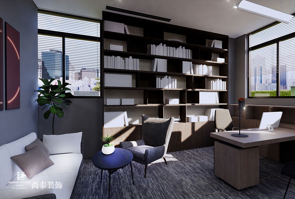 深圳寶安鼎新科技園檢測公司現(xiàn)代簡約辦公室裝修設(shè)計(jì)