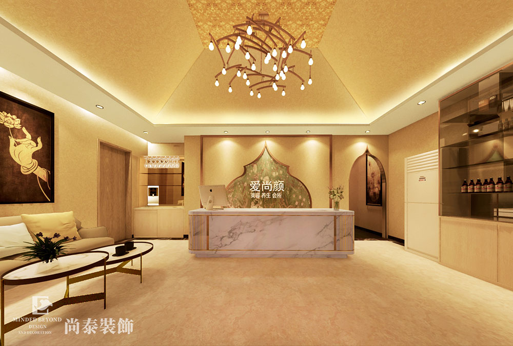 美容養(yǎng)生會(huì)所前臺裝修效果圖