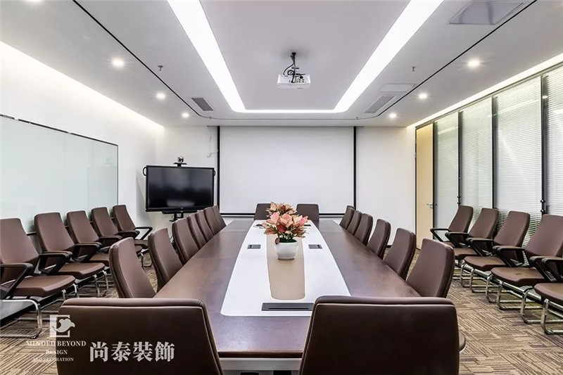 物業(yè)管理公司辦公室會議室裝修實景圖
