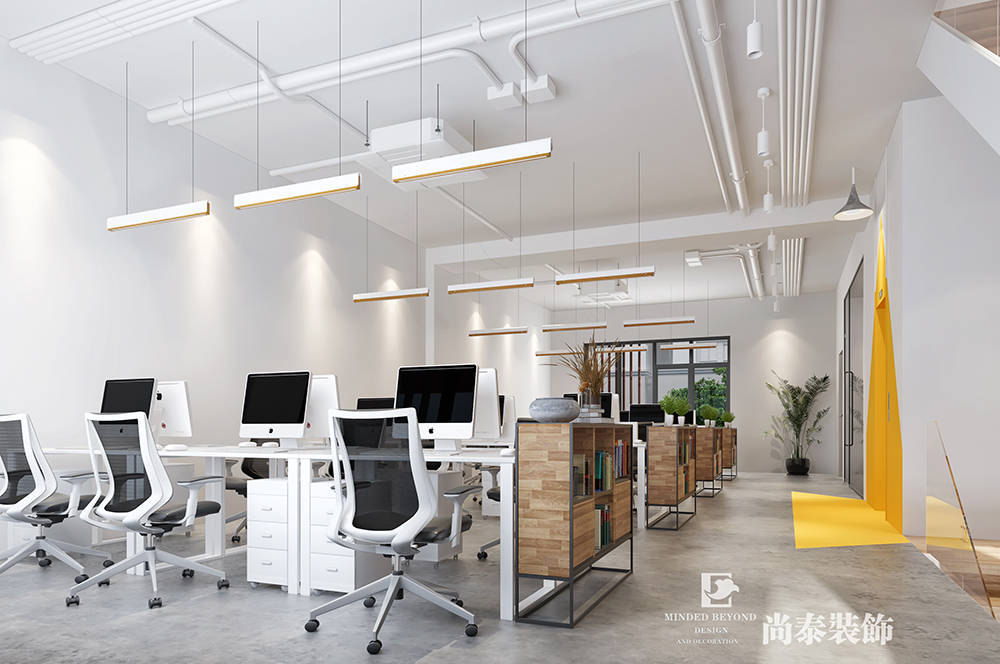 珠寶電商公司二樓開放辦公區(qū)裝修效果圖