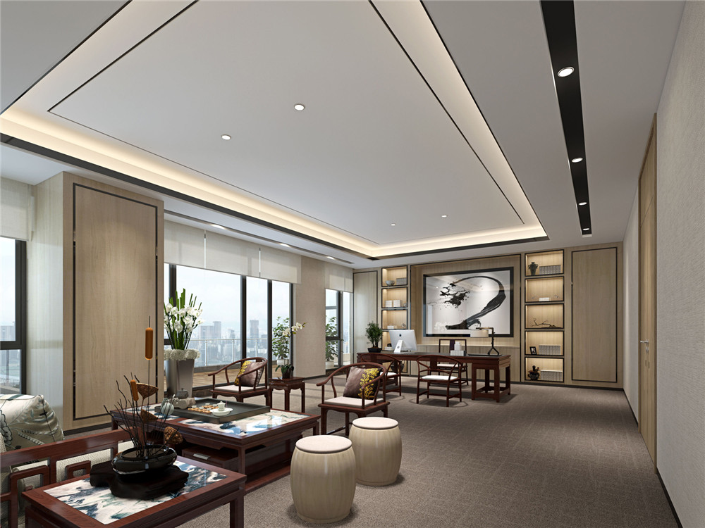 中式風(fēng)格辦公室裝修效果圖