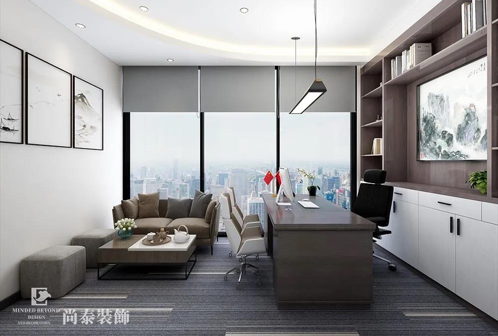100平米科技公司董事長辦公室設(shè)計(jì)
