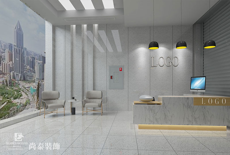 辦公室前臺裝修設計效果圖