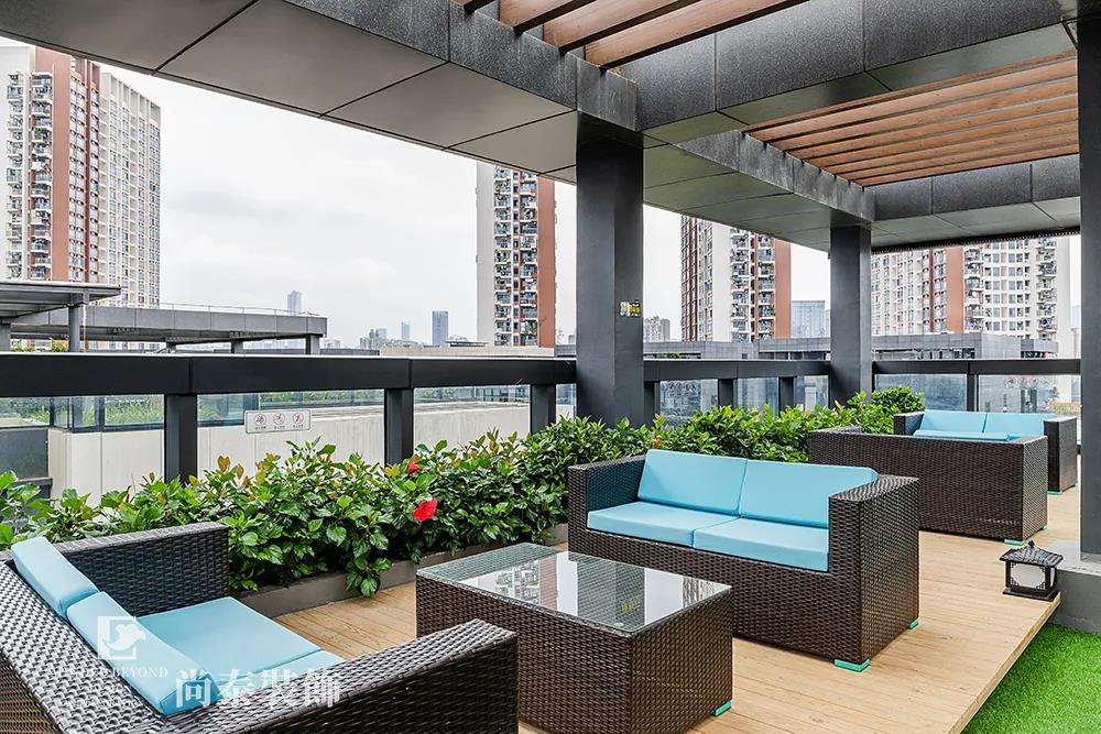 金融科技公司休閑區(qū)設計裝修實景圖