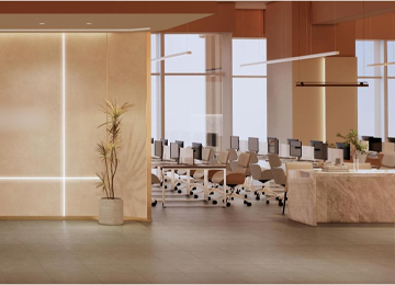 深圳龍崗仁恒夢公園寫字樓1200平米辦公室裝修設計案例