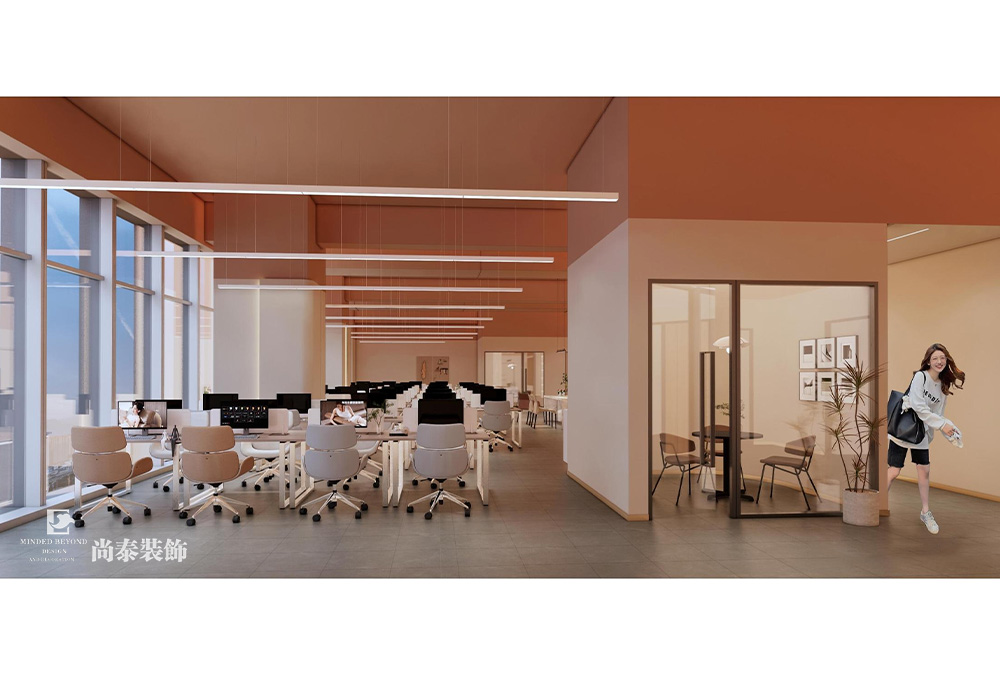 深圳龍崗仁恒夢(mèng)公園寫字樓1200平米辦公室裝修設(shè)計(jì)案例