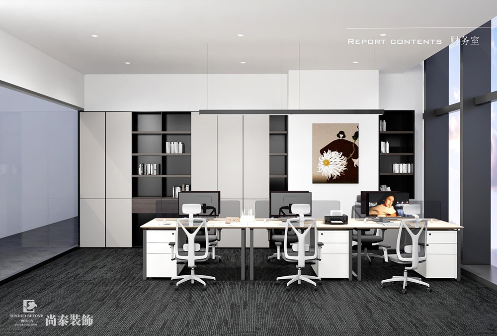 深圳龍崗仁恒夢(mèng)公園寫字樓1200平米辦公室裝修設(shè)計(jì)案例