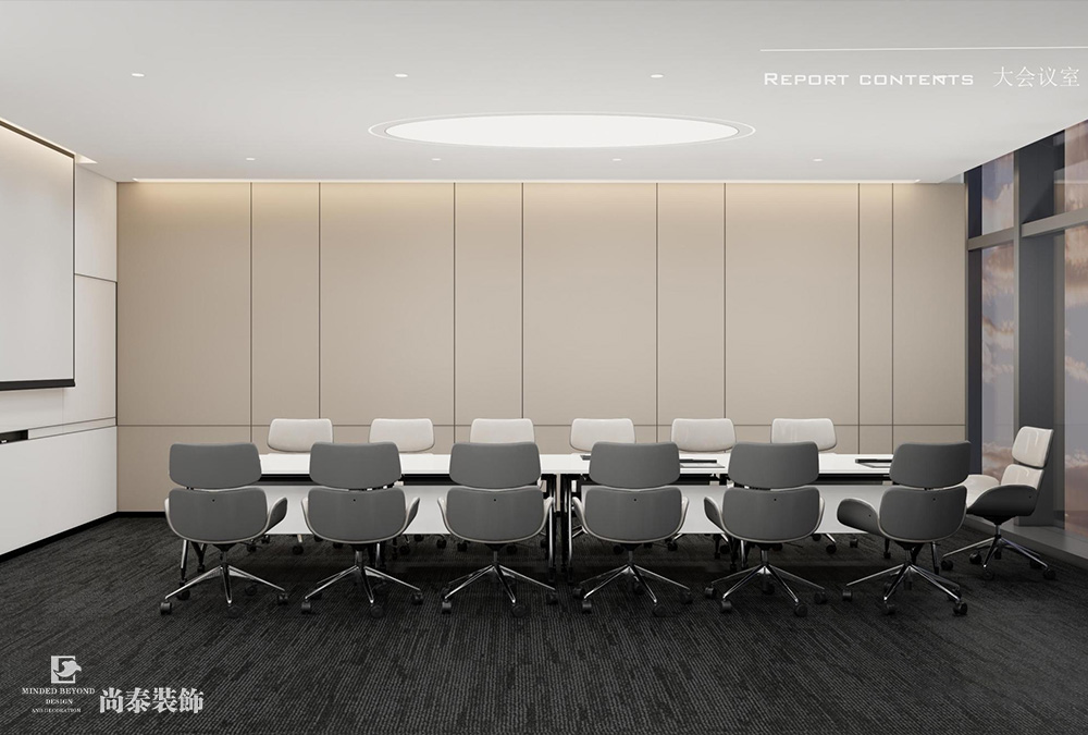 深圳龍崗仁恒夢(mèng)公園寫字樓1200平米辦公室裝修設(shè)計(jì)案例