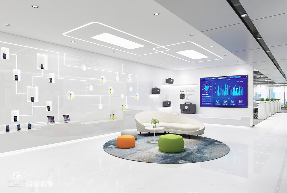 深圳龍華鴻榮源天俊寫字樓1400平米智能科技公司辦公室裝修設(shè)計(jì)