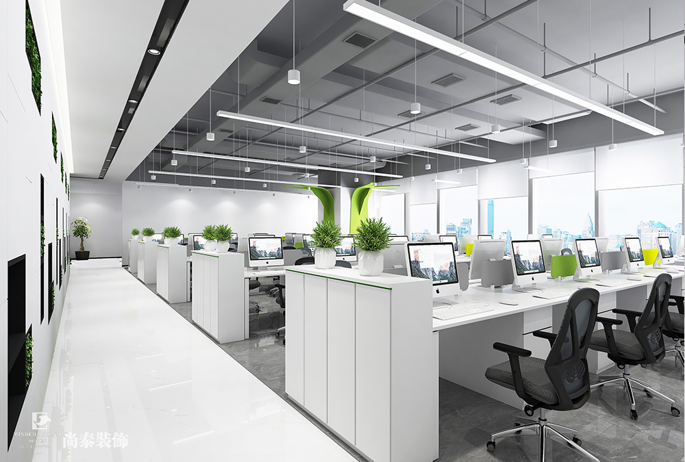 深圳龍華鴻榮源天俊寫字樓1400平米智能科技公司辦公室裝修設(shè)計(jì)