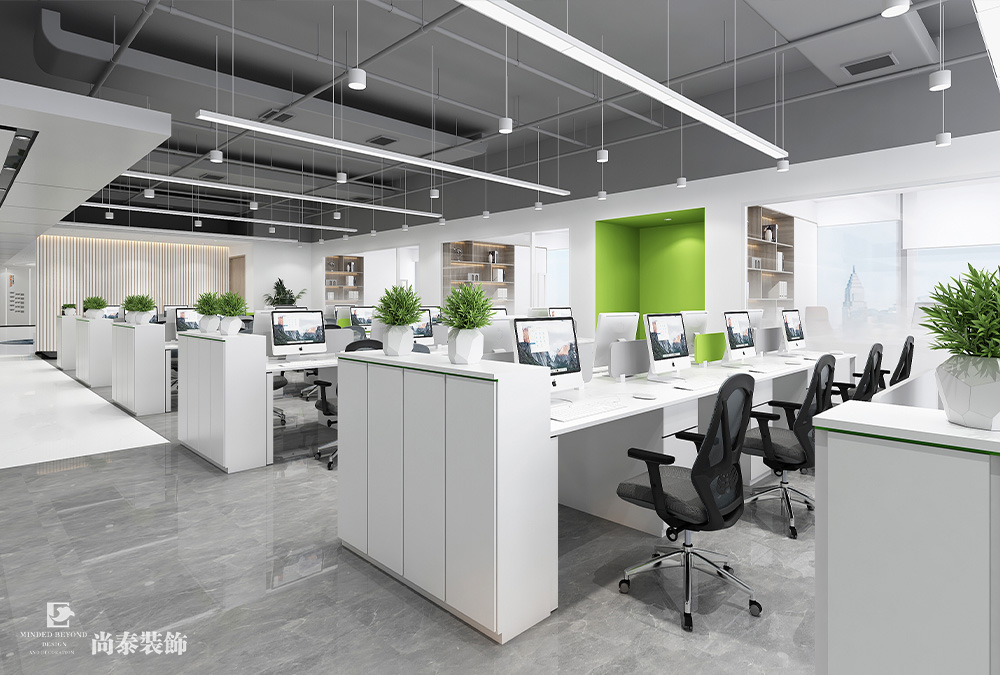 深圳龍華鴻榮源天俊寫字樓1400平米智能科技公司辦公室裝修設(shè)計(jì)