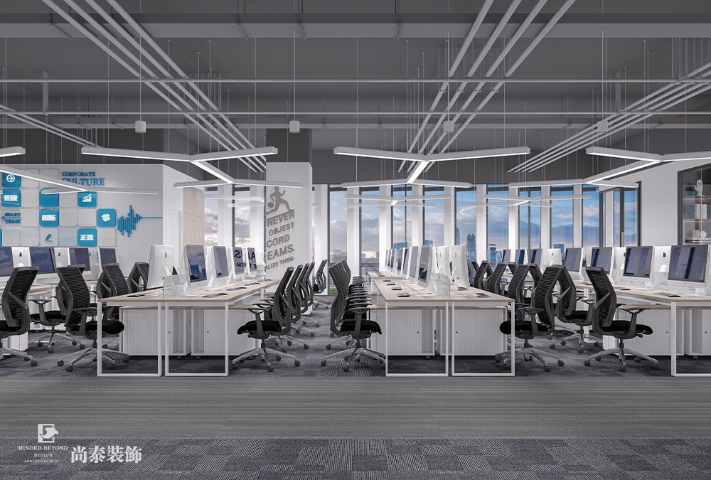 深圳南山軟件產(chǎn)業(yè)基地?cái)?shù)字營銷公司420平米辦公室裝修設(shè)計(jì)案例